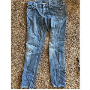 7 For All Mankind Light Denim Jewel Button Jeans